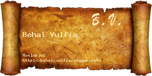 Behal Vulfia névjegykártya